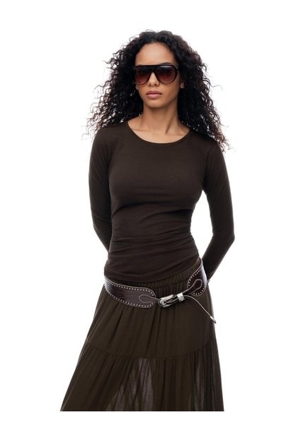 Camibuzo Slim Algodón Chocolate Mujer Chocolate