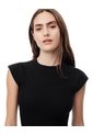 Vestido Corto Slim Escote Negro Mujer Negro de Gef