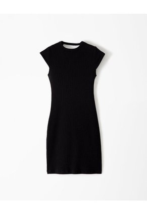 Vestido Corto Slim Escote Negro Mujer Negro