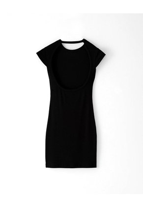 Vestido Corto Slim Escote Negro Mujer Negro