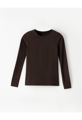 Camibuzo Slim Algodón Chocolate Mujer Chocolate