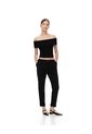 Pantalón Recto Tiro Alto Negro Mujer Negro de Gef