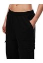 Jogger Tiro Medio Algodón Negro Mujer Negro de Gef