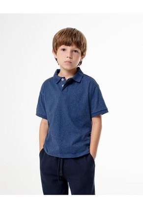 Polo Regular Algodón Azul Niño Azul