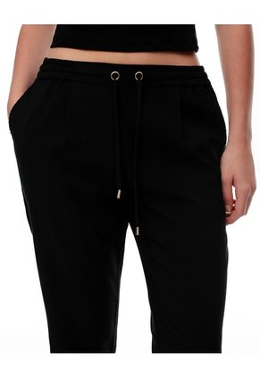 Pantalón Recto Tiro Alto Negro Mujer Negro