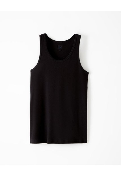 Camisilla Slim Algodón Negra Hombre Negro