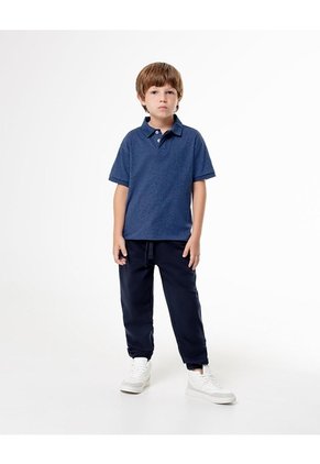 Polo Regular Algodón Azul Niño Azul