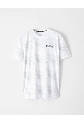 Camiseta Deportiva Control Humedad Blanca Hombre Blanco