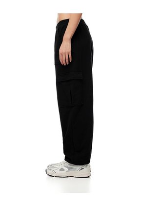 Jogger Tiro Medio Algodón Negro Mujer Negro