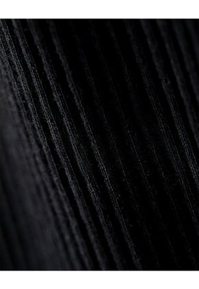 Vestido Midi Slim Rib Algodón Negro Mujer Negro