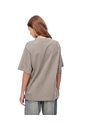 Camiseta Oversize Algodón Taupe Estampada Mujer Marron Claro de Gef