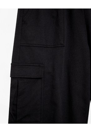 Jogger Tiro Medio Algodón Negro Mujer Negro
