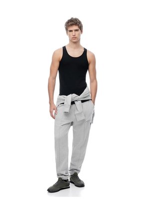 Camisilla Slim Algodón Negra Hombre Negro