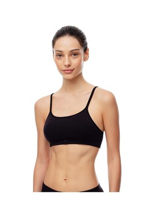 Top Soporte Medio Seamless Negro Mujer Negro
