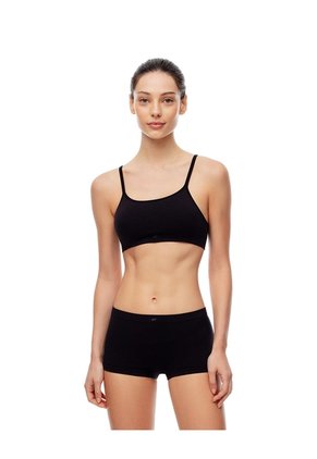 Top Soporte Medio Seamless Negro Mujer Negro