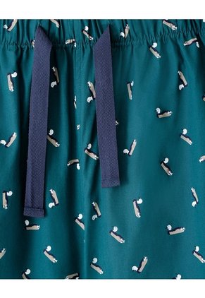 Bermuda De Pijama Algodón Estampada Hombre Verde
