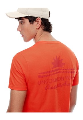 Camiseta Regular Algodón Jersey Estampada Hombre Naranja