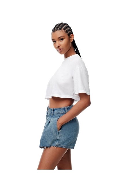 Falda Short Tiro Medio Denim índigo Medio Mujer Azul Oscuro