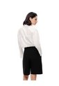 Bermuda Regular Tiro Alto Negra Mujer Negro de Gef
