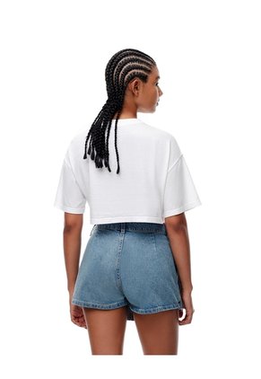 Falda Short Tiro Medio Denim índigo Medio Mujer Azul Oscuro