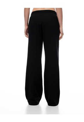 Pantalón Relax Tiro Medio Algodón Negro Mujer Negro