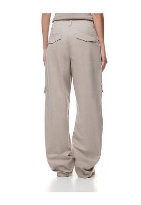 Pantalón Cargo Tiro Alto Gris Mujer Gris