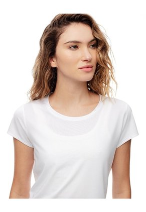 Camiseta Deportiva Secado Rápido Blanca Mujer Blanco