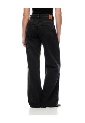 Jean Wide Leg Tiro Alto Negro Mujer Azul
