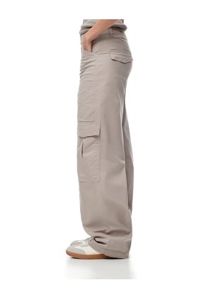 Pantalón Cargo Tiro Alto Gris Mujer Gris
