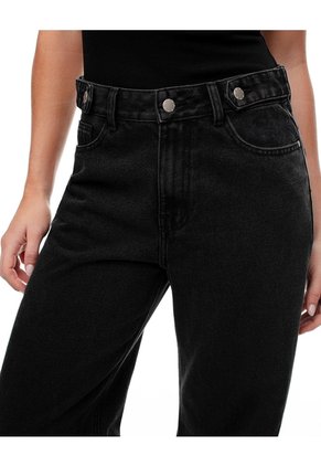 Jean Wide Leg Tiro Alto Negro Mujer Azul