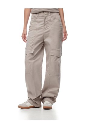 Pantalón Cargo Tiro Alto Gris Mujer Gris