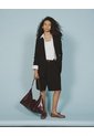 Bermuda Regular Tiro Alto Negra Mujer Negro de Gef
