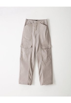 Pantalón Cargo Tiro Alto Gris Mujer Gris
