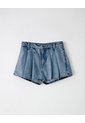 Falda Short Tiro Medio Denim índigo Medio Mujer Azul Oscuro de Gef