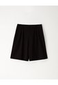 Bermuda Regular Tiro Alto Negra Mujer Negro de Gef