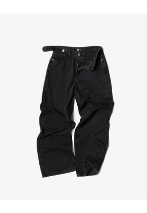 Jean Wide Leg Tiro Alto Negro Mujer Azul