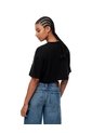 Camiseta Crop Regular Algodón Negra Mujer Negro de Gef