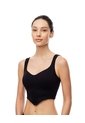 Crop Top Slim Seamless Negra Mujer Negro de Gef