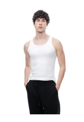Camisilla Slim Algodón Blanca Hombre Blanco