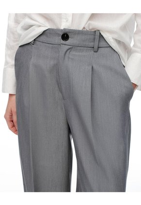 Pantalón Wide Leg Tiro Alto Gris Mujer Gris