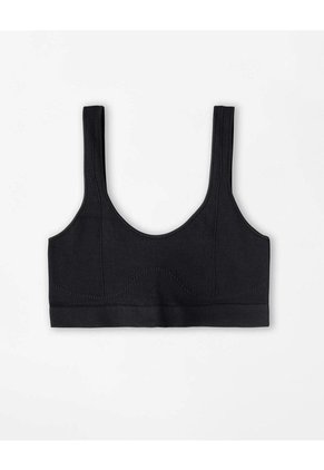 Top Soporte Medio Seamless Negro Mujer Negro