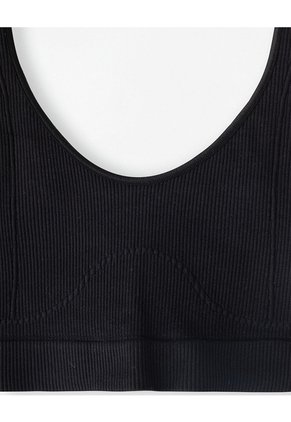 Top Soporte Medio Seamless Negro Mujer Negro