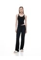 Camiseta Manga Sisa Slim Rib Algodón Negra Mujer Negro de Gef