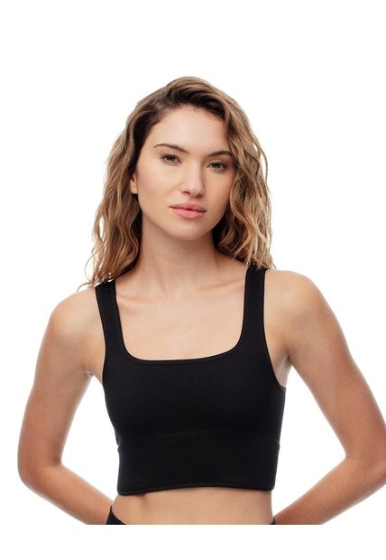 Top Deportivo Soporte Medio Seamless Uso 2 1 Negro Mujer Negro