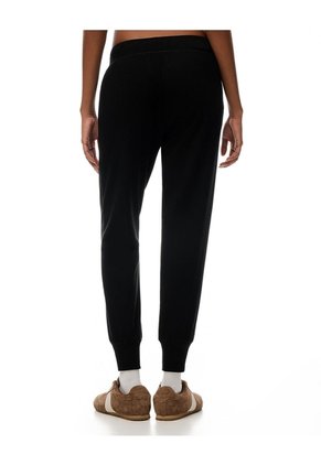 Jogger Tiro Medio Algodón Negro Mujer Negro