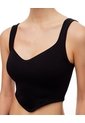 Crop Top Slim Seamless Negra Mujer Negro de Gef