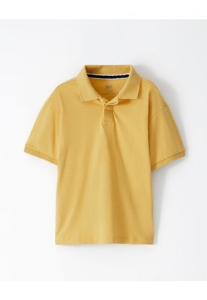 Polo Regular Algodón Mostaza Niño Ocre
