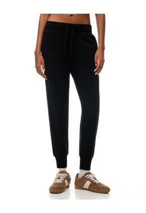Jogger Tiro Medio Algodón Negro Mujer Negro
