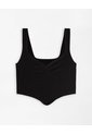 Crop Top Slim Seamless Negra Mujer Negro de Gef