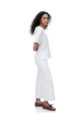 Jean Culotte Tiro Medio Blanco Mujer Blanco